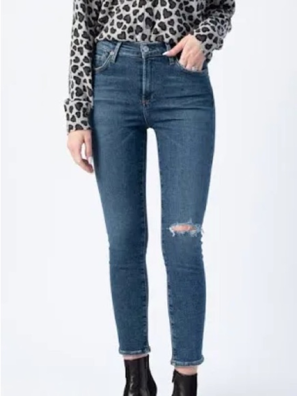 Citizens Of Humanity Light Blue Mid-Rise Skinny Jeans.